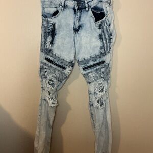 Rue21 Faded Blue Ripped Skinny Jeans